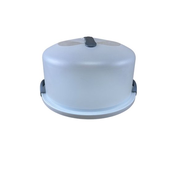 Sterilite Cake Server Cupcake Round Carrier w/ Lid Cover And Handle, Clear White - Picture 3 of 11